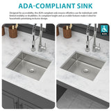 Kitchen Sink, 18 Inch Undermount Sink 5.5-Inch Low Depth ADA Compliant Single
