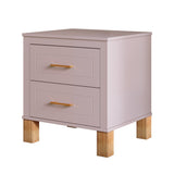 Solid Wood Nightstand Pink