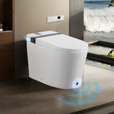 Smart Toilet with Bidet Seat Built-in, Auto Open/Close Seat, Foot Sensor