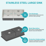 39-inch Built-in Kitchen Sink with Mixing Bowl Worktop