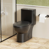 1.1/1.6 GPF Tornado Flush One-Piece Toilet with Comfort Chair Seat ADA Height...