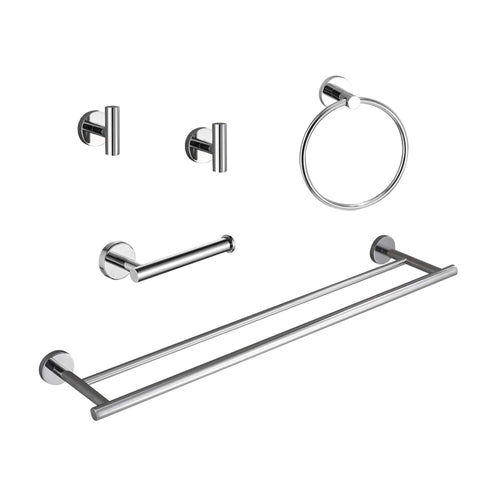 5 Piece Wall Mount Bathroom Towel Rack Set