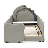 Twin Upholstered Platform Bed Grey