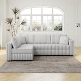 106.3" L-Shaped 4-Person Sofa Light Gray Modern Plush
