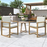 Outdoor Dining Chair Acacia Wood Set of 2