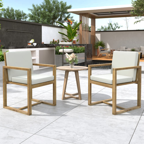 Outdoor Dining Chair Acacia Wood Set of 2