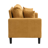 Modern Orange Corduroy Two Piece Sofa Set