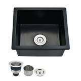 Quartz Undermount Bar Sink 18" L x 16" W with Basket Strainer