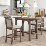 Solid Wood Bar Table Set Brown