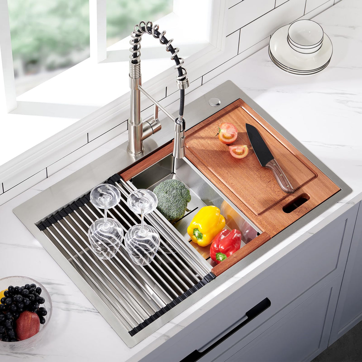 33 x 22 Drop In Stainless Steel Workstation Sink