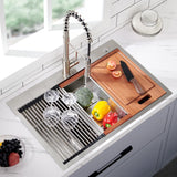 33 x 22 Drop In Stainless Steel Workstation Sink
