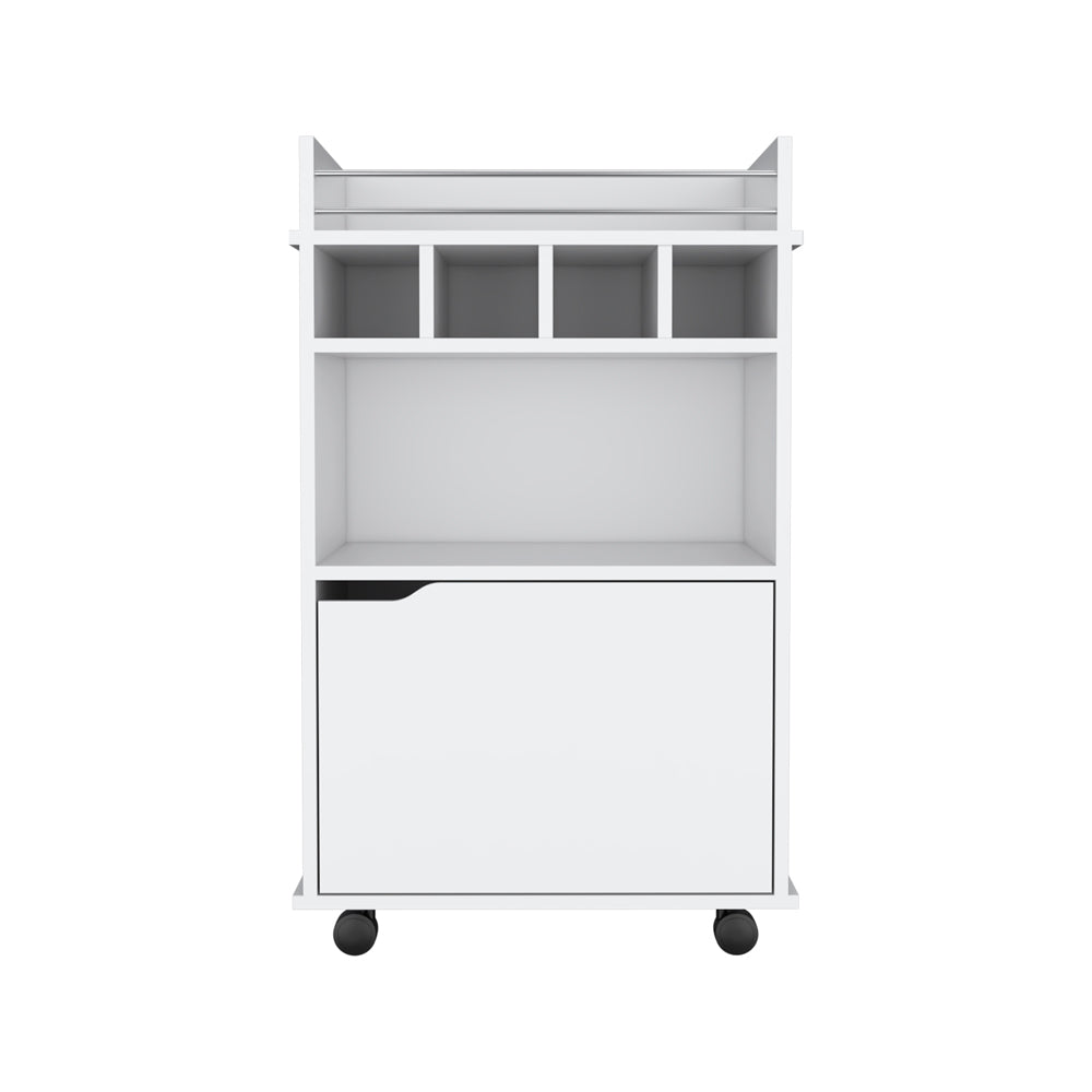 White Bar Cart Kinsley Living Room