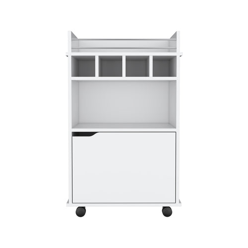 White Bar Cart Kinsley Living Room