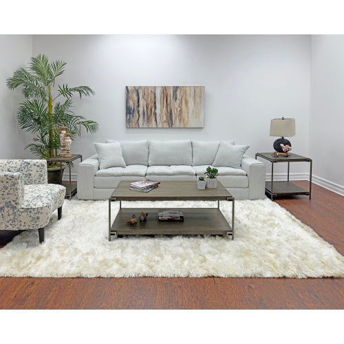 3-Piece Coffee Table and End Tables Set, Wood & Metal, Aged Graphite