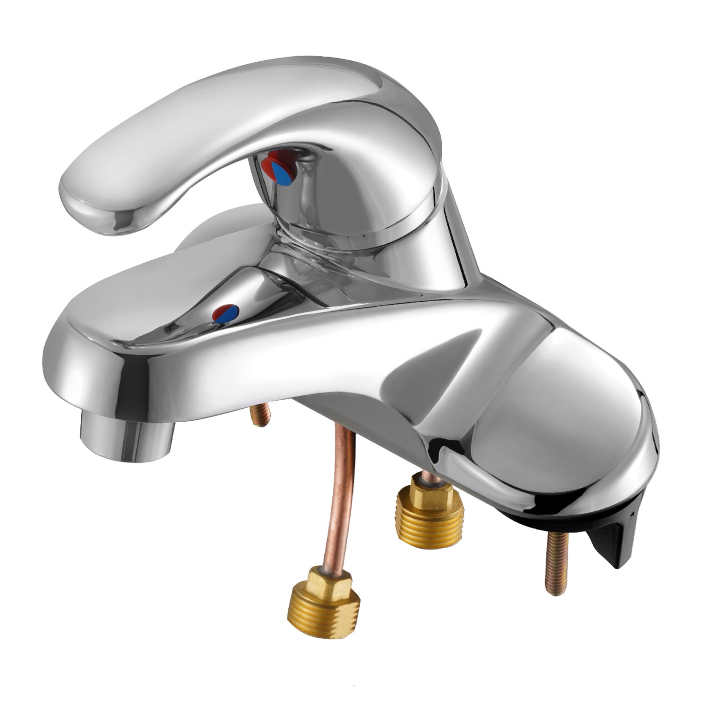 Chrome Single Handle Sink Faucet with Overflow - Bathroom Kitchen RV Bar