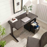 Home Office Desk with Mobile File Cabinet - Red Cocoa - Modesty Panel