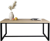 Bali Coastal Modern Coffee Table Natural Wood Black Metal
