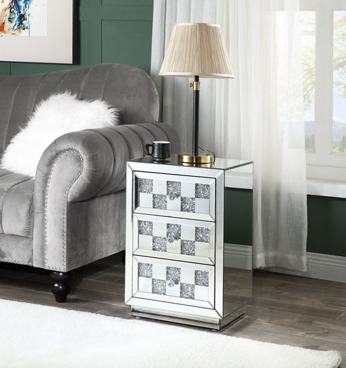 Noralie Mirrored Faux Diamond Accent Table