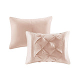 Comforter Set - Pleated Tufted - 100% Polyester - Full 7-Piece