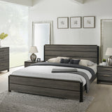 Contemporary Gray Wood Panel Bed