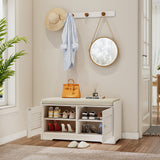 28.74"Shoe Storage Bench with 2 Door Cabinet, Entryway Bench