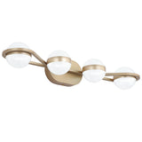 LED Vanity Light - 4-Light - Crystal Sand Acrylic - Gold - 28"