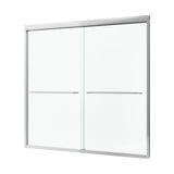 56"-60"W*60" H Semi-Frameless Double Sliding Shower Door, Bypass Shower Door