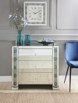 Sonia Mirrored Faux Agate Console Cabinet