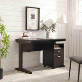 Home Office Desk with Mobile File Cabinet - Red Cocoa - Modesty Panel