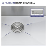 Double Bowl (50/50) Undermount Kitchen Sink- 33"x19"x10" Stainless Steel