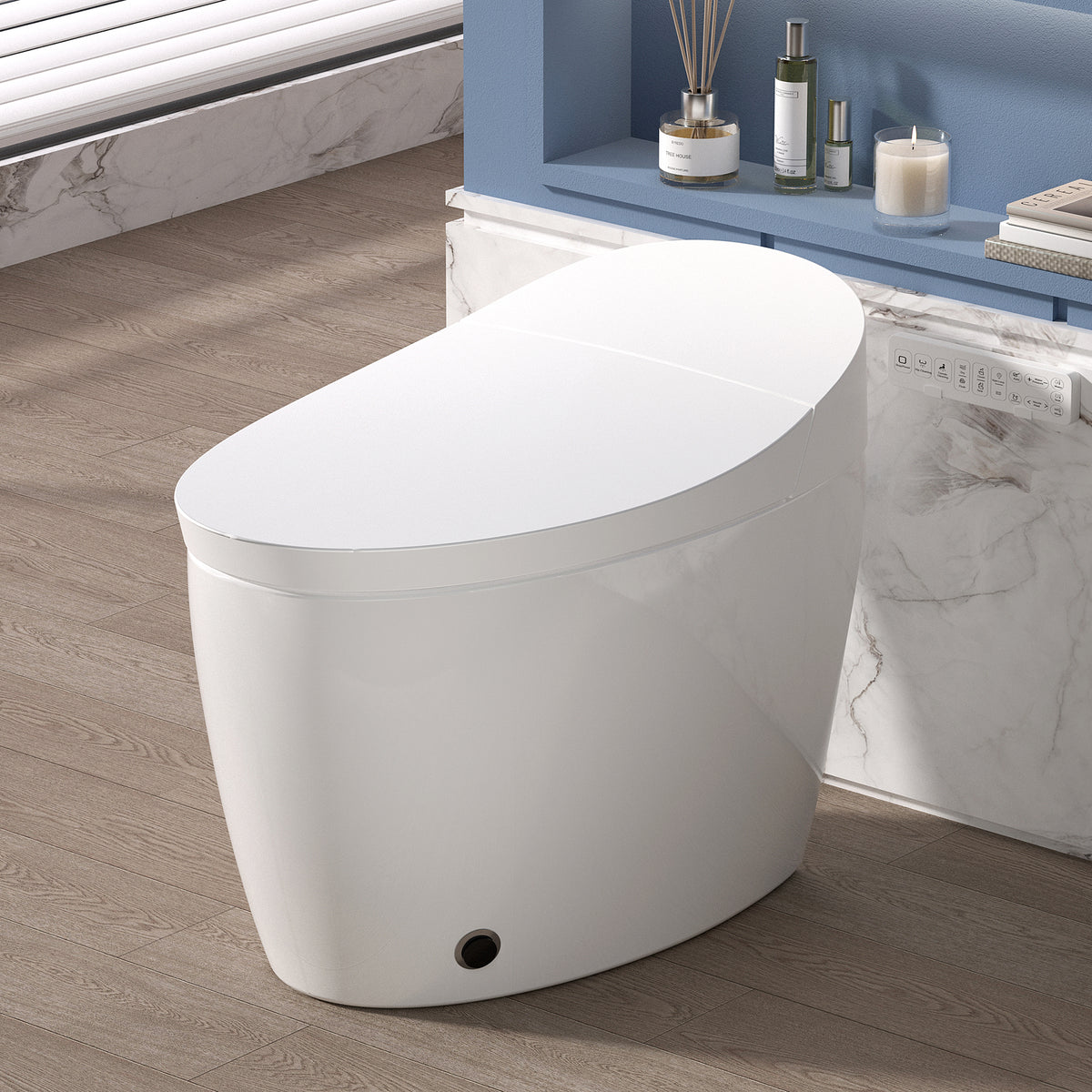Smart Toilet with Bidet Built in, ADA One-Piece Toilet Auto Open/Close