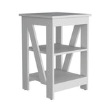 3-Tier End Table - Open Storage Shelves - 15.7"W x 23.8"H