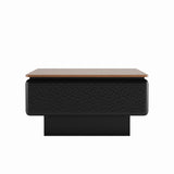 Square Engineered Wood Coffee Table with Storage Black/Brown