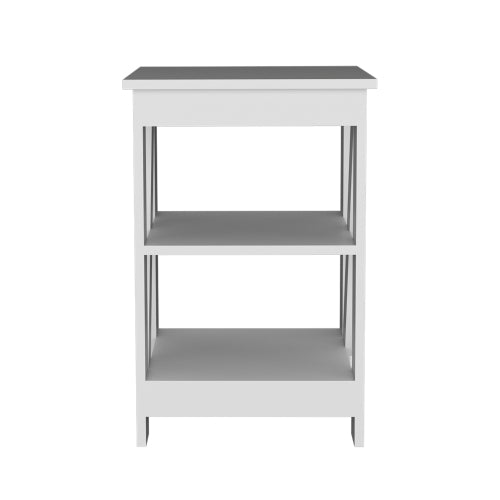 3-Tier End Table - Open Storage Shelves - 15.7"W x 23.8"H