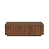 Square Engineered Wood Coffee Table with Storage Walnut Brown