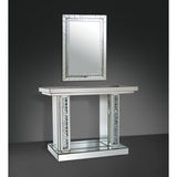 Accent Wall Mirror - Beveled Mirrored Trim - Faux Crystal Inlay