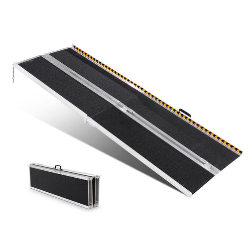 8 Ft Aluminum Folding Wheelchair Ramp Non-Slip 800 Lb