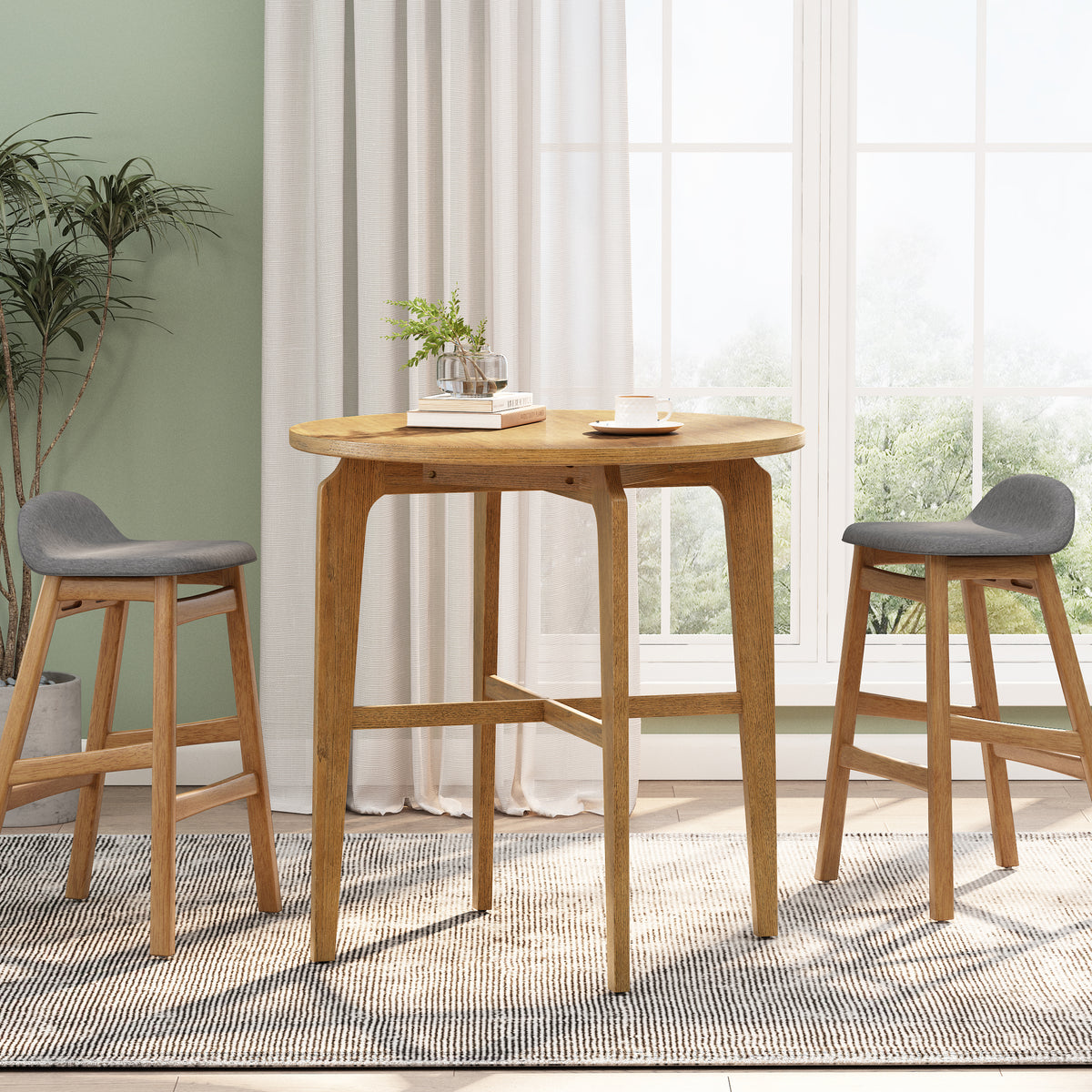 Engineered Wood Bar Table Natural 38"