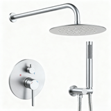 Brushed Nickel Wall Mounted Shower System 10" Rainfall Head Combo