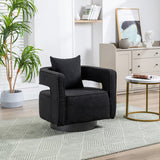 Boucle Accent Chair Swivel Black