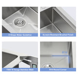 21 Inch Drop in Kitchen Sink with Pull-out Faucet and Sink Cover, Stainless Stee