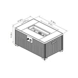 32" Propane Gas Fire Pit Table, 50000 BTU Rectangular Fire Pit