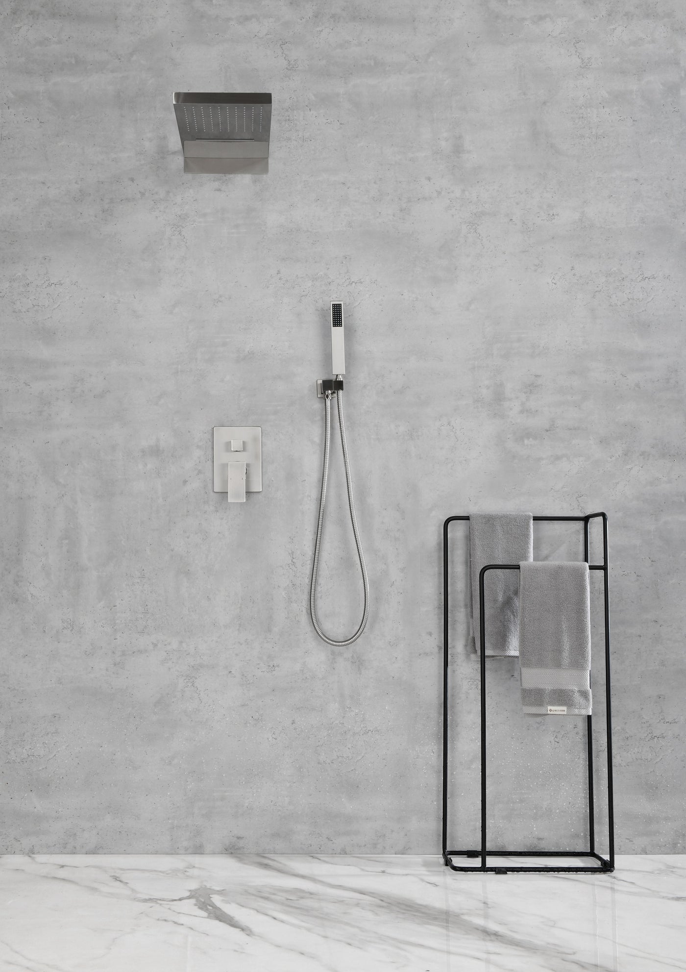 Waterfall Rainfall Shower Head with Handheld Wall Mount Set