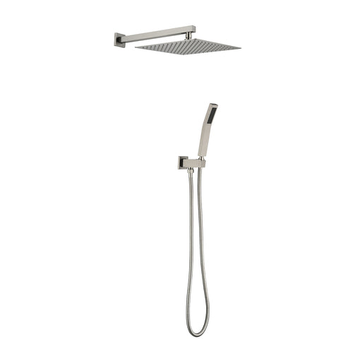 10 Inch Square Rain Shower Head with Handheld Showerhead