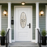 36"x80" Fiberglass Front Door with White 4-9/16" PVC Frame