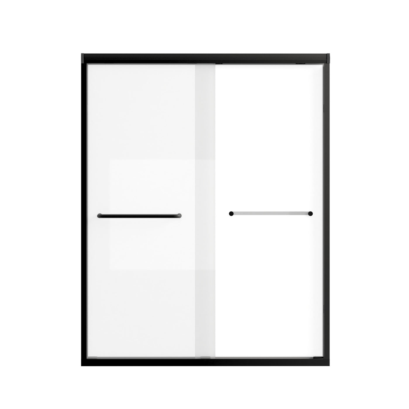Modern Matte Black Aluminum Sliding Shower Door 44-48" W x 72" H