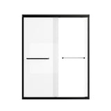 Modern Matte Black Aluminum Sliding Shower Door 44-48" W x 72" H