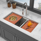 39-inch Built-in Kitchen Sink with Mixing Bowl Worktop