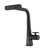 Matte Black Waterfall Kitchen Faucet Pull Down Sprayer 15.75