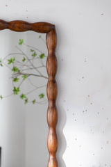 36.02" Mid-Century Modern Swirl Wood Frame Mirror